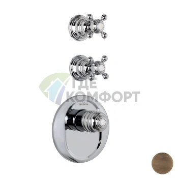 Термостатический смеситель для душа Carlo Frattini Elizabeth с двумя вентилями, бронза (F5113X2BR) - фото 1