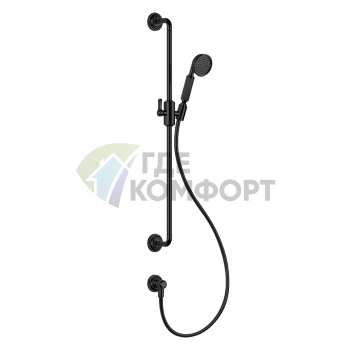 GESSI VENTI20 Душевая штанга 800 мм с ручным душем, черный матовый (65142#299) - фото 1