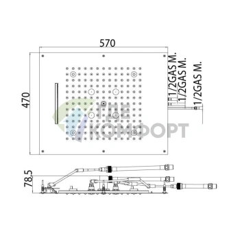 Верхний душ BOSSINI DREAM/3 с LED-подсветкой, 3 режимами и блоком управления (H38940.021) - фото 2