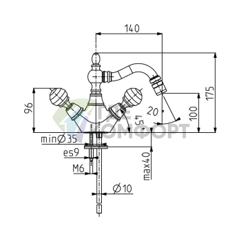Смеситель для биде FIMA|Carlo Frattini Elizabeth Chic: однорычажный, с вращающимся изливом и донным клапаном, хром (F5092CCR) - фото 2