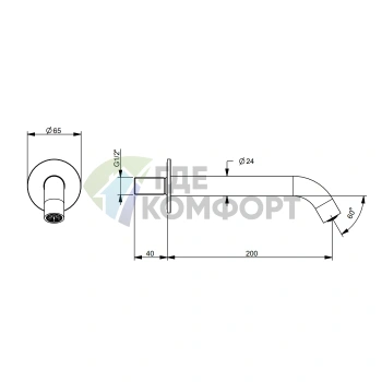 Смеситель для раковины FANTINI NOSTROMO, настенный излив 200 мм, цвет Matt Copper PVD (50 P9 8430) - фото 2