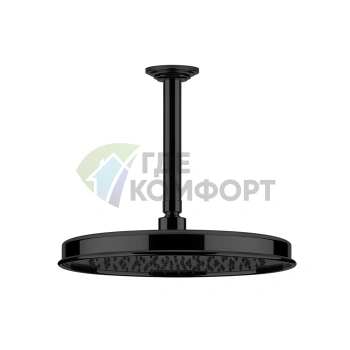 Верхний душ GESSI VENTI20 300 мм с потолочным держателем 293 мм, матовый черный (65153#299) - фото 1