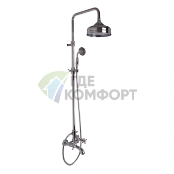 Смеситель для ванны Elizabeth FIMA|Carlo Frattini с душевой стойкой и верхним душем, хром (F5084/2CR) - фото 1