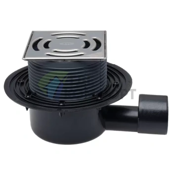 Трап HL5100 с решеткой 138x138 мм-и горизонтальным выходом DN50/75 - фото 1