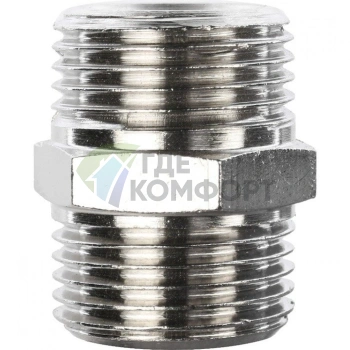 Ниппель STOUT HH 3/8 наружная резьба никелированный - фото 2