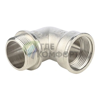 Угольник STOUT с упором внутренняя/наружная резьба 1 1/4 никелированный - фото 1