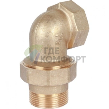 Разъемное угловое соединение американка ВН 1 1/2, уплотнение под гайкой o-ring кольцо Stout - фото 2