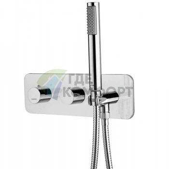 Термостат Bossini Oki с девиатором на 2 выхода, ручным душем ZEN и шлангом (Z005351.030) - фото 1