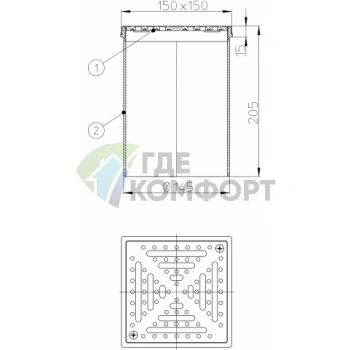 Надставной элемент HL66.1 с решеткой из нержавеющей стали - фото 2