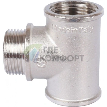 Тройник ВНВ 1x1x1, никелированный Stout - фото 2