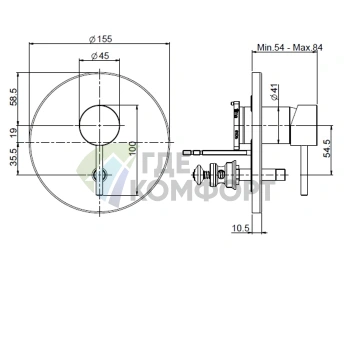 Встроенный смеситель для душа FIMA Carlo Frattini Spillo Up, 2 выхода, матовый черный (F3039X2NS) - фото 2