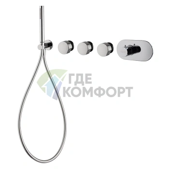 Термостатический смеситель для душа FIMA|Carlo Frattini So встроенного монтажа без ручек (F3178X3CR) - фото 1