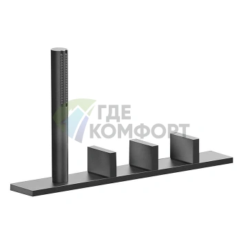 Смеситель для ванны Fantini AK/25 на борт с 4 отверстиями без излива в цвете Matt Gun Metal PVD (48 P5 T067) - фото 1