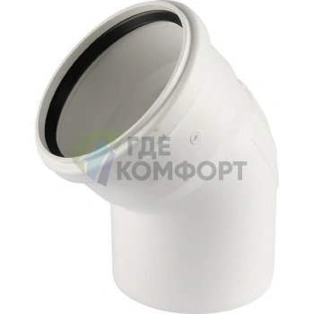 Отвод канализационный Raupiano Plus 110х45° REHAU (РЕХАУ - 11234441001) - фото 1