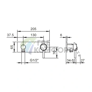 Смеситель для душа Fantini Nostromo встраиваемый (нержавеющая сталь) (50 93 E888B) - фото 2