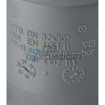 Отвод канализационный HTB 32 30° Ostendorf - фото 3