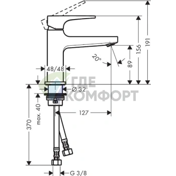 Смеситель Hansgrohe Metropol 74500000: Стильный дизайн для вашей раковины - фото 2