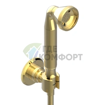 Душевой гарнитур THG ART DECO с ручным душем в стиле ар-деко, золото Matt PVD (A54-H53-52A) - фото 1