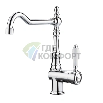 Кухонный смеситель FIMA Carlo Frattini с вращающимся изливом в хроме (F5417NCR) - фото 1