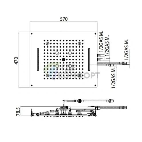 Верхний душ BOSSINI DREAM/4 с LED-подсветкой и 4 режимами распыления (белый), блок питания/управления, цвет: хром - фото 2