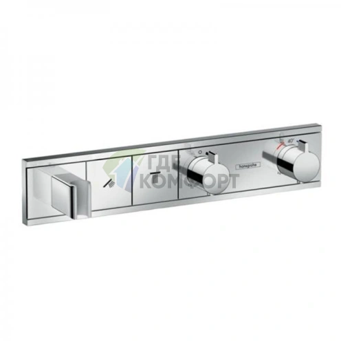 Термостат для душа Hansgrohe RainSelect на 2 источника с держателем, хром (15355000) - фото 1