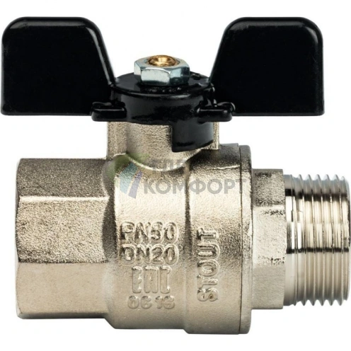 Кран шаровой полнопроходной ВР/НР 3/4, ручка бабочка Stout - фото 4