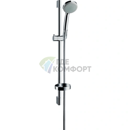 Душевой набор HG Croma 100 Mono с душем 1jet Rain и штангой 65 см в цвете хром (27717000) - фото 1
