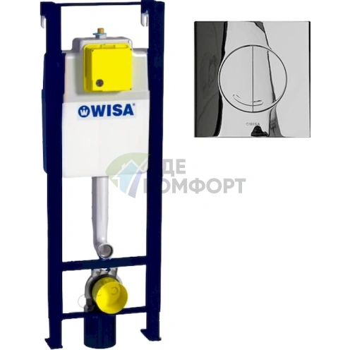 Система инсталляции Wisa XS WC Front Basic Cr с кнопкой XS Argos DF хром - фото 1