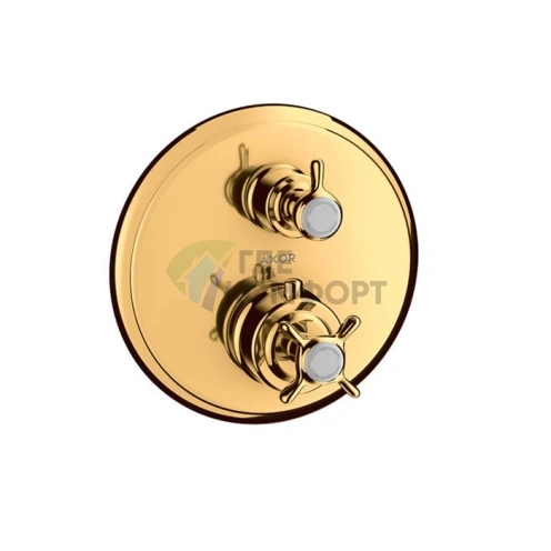 Термостат AX Montreux с запорным вентилем, полированное золото (16800990) - фото 1