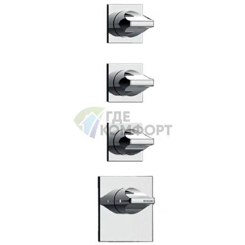 Термостатический смеситель для душа BOSSINI APICE с 3 запорными вентилями, хром (Z035205.030) - фото 1