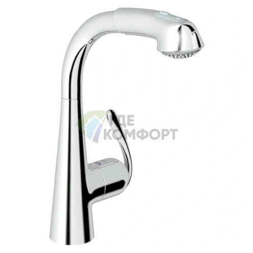 Смеситель Grohe Zedra для кухни с выдвижной лейкой - фото 1
