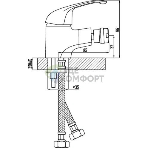 Смеситель для биде Rossinka A A35-51 настенный - фото 2