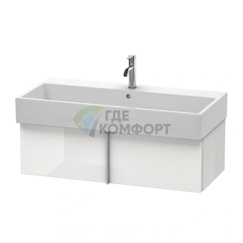 База под раковину Duravit VA 298x984x431 с выдвижным ящиком, белая глянцевая (VA612808585) - фото 1
