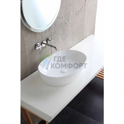 Накладная раковина AZZURRA ELEGANCE 60x40 см без отверстия, белая - фото 3