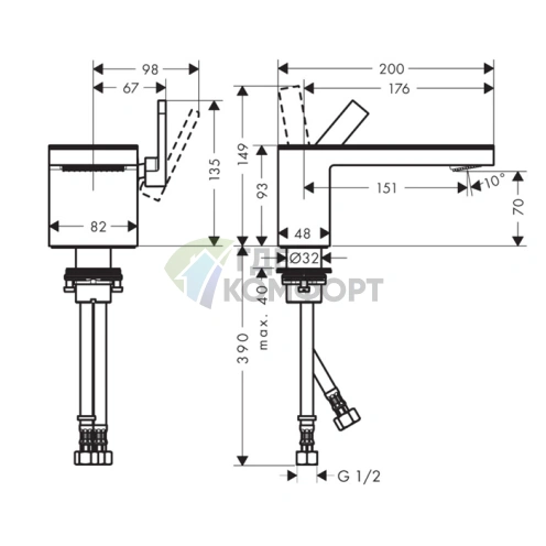 Панель для смесителя AX MyEdition на излив 200 мм цвет черный орех (47906000) - фото 2