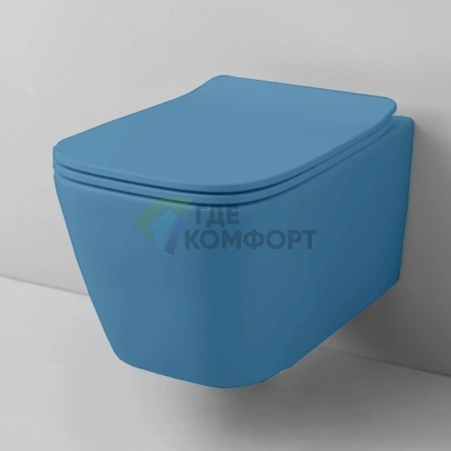 Унитаз подвесной Artceram A16 Rimless 36×52 см без ободка, цвет Avio (ASV003 38 00) - фото 1