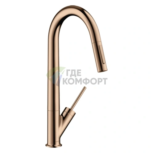 Смеситель для кухни AX Starck: полированное золото с красным оттенком (10821300) - фото 1