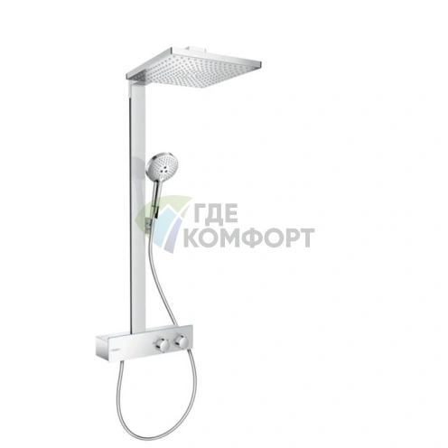 Душевая система HG Raindance E с термостатом, верхним и ручным душем, полкой и EcoSmart (27362000) - фото 1