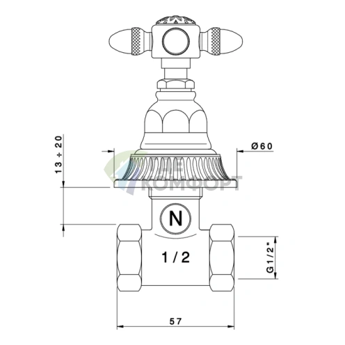 Запорный вентиль Nicolazzi Impero 1/2, хром: стильная латунь для вашей сантехники (1212CR36L) - фото 2