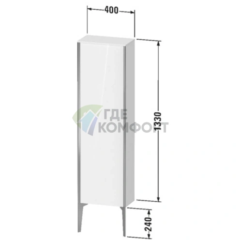 Подвесной шкаф Duravit XViu 133x40x24 см, цвет орех/матовый черный (XV1315RB221) - фото 2