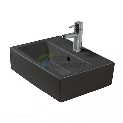 Раковина Duravit Vero для мебели с переливом, 1 отверстие под смеситель, 500x470 мм, черный (454500800) - фото 1