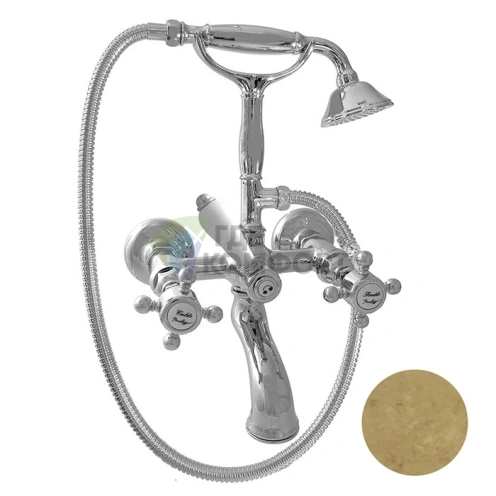 Смеситель для ванны Nicolazzi Half Dome с ручным душем в отделке Ottone Grezzo (1401OG70) - фото 1