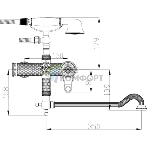 Универсальный смеситель Zorg Antic A 401WDN-BR в стильном бронзовом исполнении - фото 2