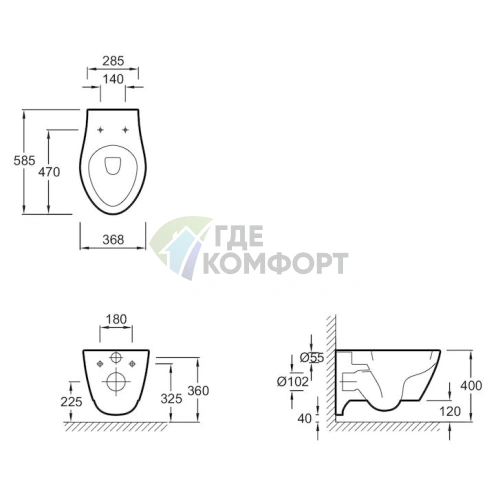 Подвесной унитаз Jacob Delafon Via E1744-00: современный дизайн и экономия пространства - фото 4