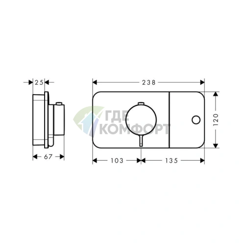Термостатический смеситель для душа AXOR ONE в элегантном шлифованном золоте (45711250) - фото 2