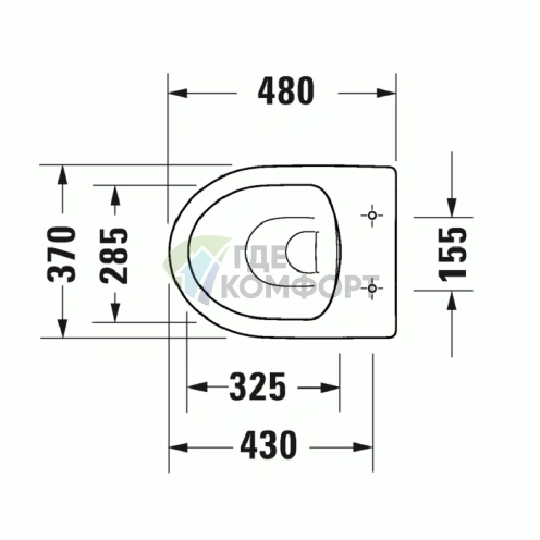 Напольный безободковый унитаз DuraStyle basic с сиденьем (белый, петли из нержавеющей стали) (41840900A1) - фото 2