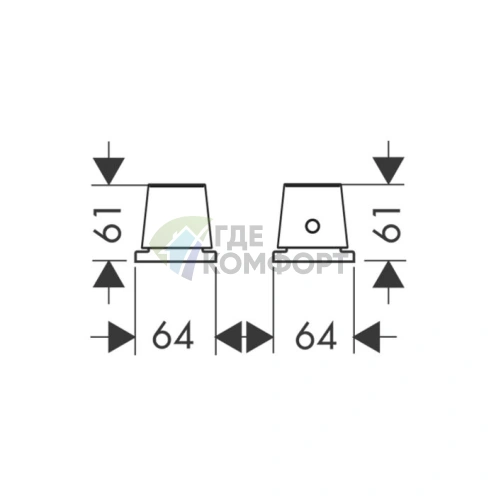 Термостатический смеситель AX Starck Organic для борта ванны (2 отверстия, 2 вида подачи, хром) (12422000) - фото 2