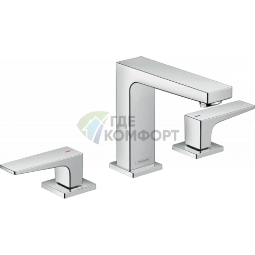 Смеситель для раковины Hansgrohe Metropol на 3 отверстия с донным клапаном, хром (32514000) - фото 1