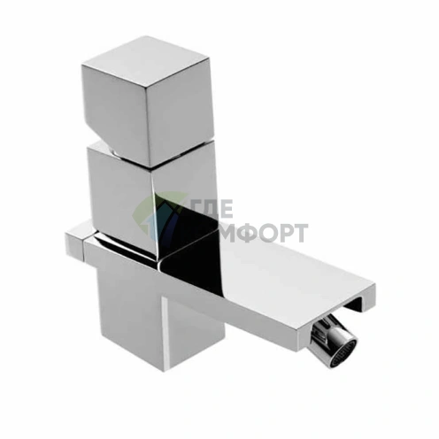 Смеситель для биде Bossini Cube на 1 отверстие с заглушкой 1 1/4, хром (Z004401.030) - фото 1