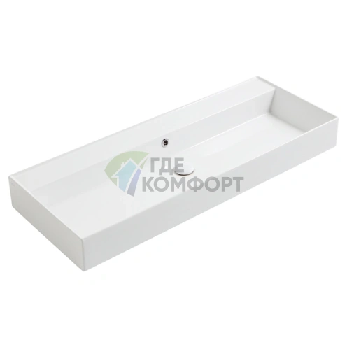 Подвесная раковина SIMAS AGILE 121x46 см белая с переливом, без отверстия под смеситель - фото 1